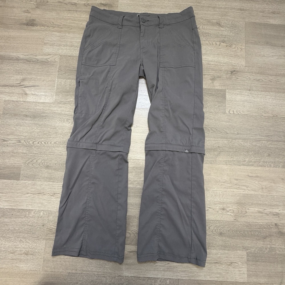 prAna Monarch Convertible Pants Womens 10 Gray Zip Off Hiking Outdoor Stretch